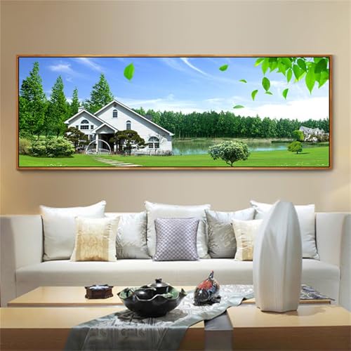 Kit diamant painting complet lac paysager Tinnoon 90x200cm pour adulte et enfant