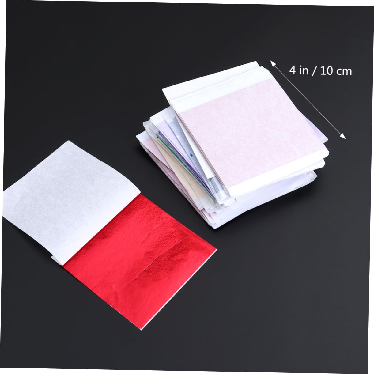 VILLCASE 300pcs Shiny Imitation Leaf Sheets Gold Foil Paper 9x9cm for Decorations Arts Crafts