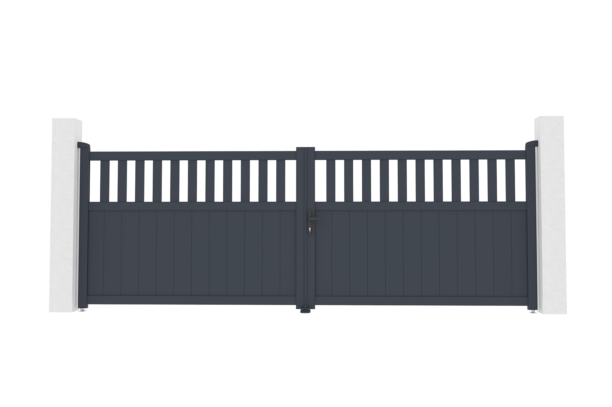 Casanoov Portail battant 4m SANTIS H.140cm aluminium gris