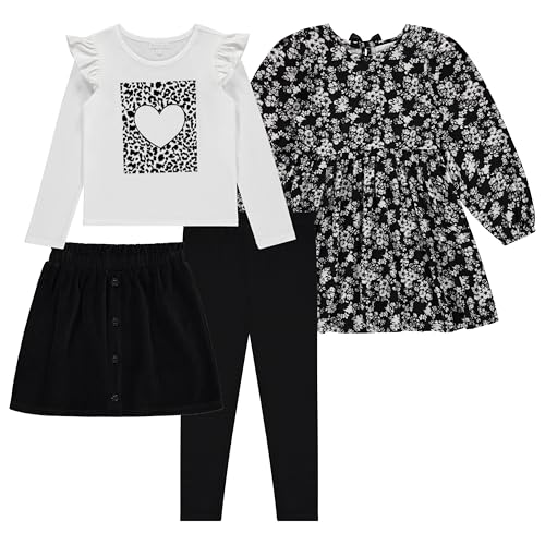BTween Girls 4 Pack Outfit Set (Dress, Skirt, Tee, Leggings) for 4-12