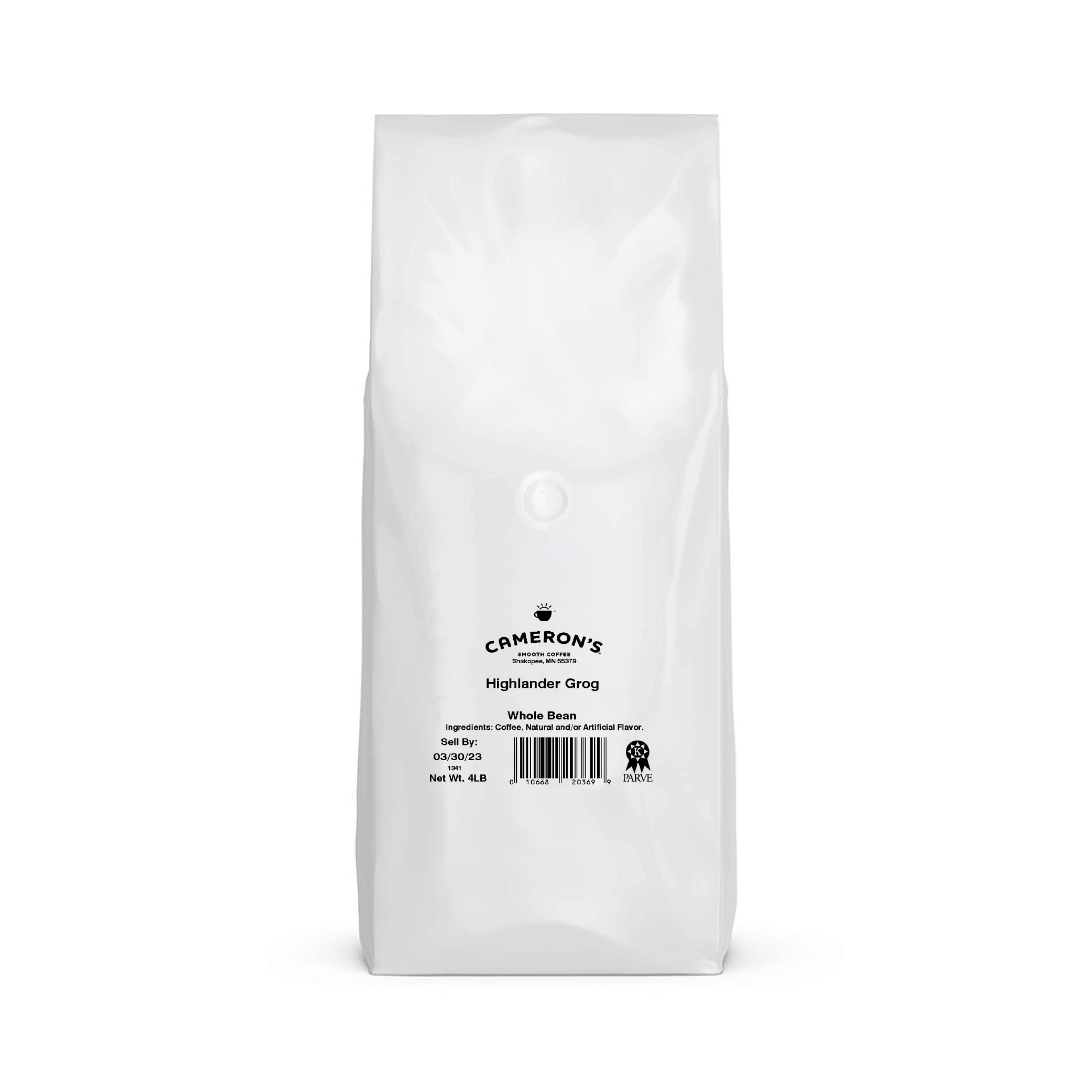 Cameron's Coffee Roasted Whole Bean Coffee Flavored Highlander Grog 1,8 kg