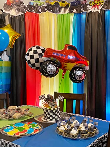 4 Pezzi Grande Rosso Mostro Camion Palloncini