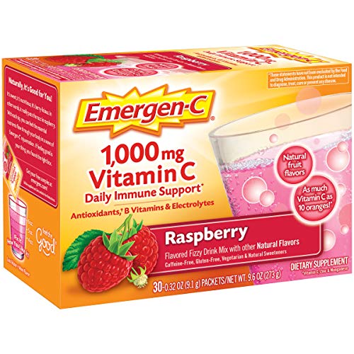 Emergen-C (30 Count, Raspberry Flavor, 1 Month Supply) Dietary Supplement Fizzy Drink Mix with 1000mg Vitamin C, 0.32 Ounce Packets, Caffeine Free - Image 3