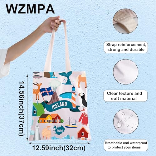 WZMPA Borsa da viaggio Islanda Regalo per le vacanze Islanda Tour Islanda Borsa a tracolla riutilizzabile Islanda Cultura Regalo, Islanda Tg, Large WZMPA Borsa da viaggio Islanda Regalo per le vacanze Islanda Tour Islanda Borsa a tracolla riutilizzabile Islanda Cultura Regalo, Islanda Tg, Large