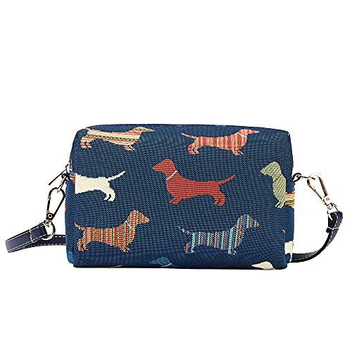 Signare Tapestry Small Crossbody Bag for Women Pouch Bag with Dachshund Design (HPBG-DACH)