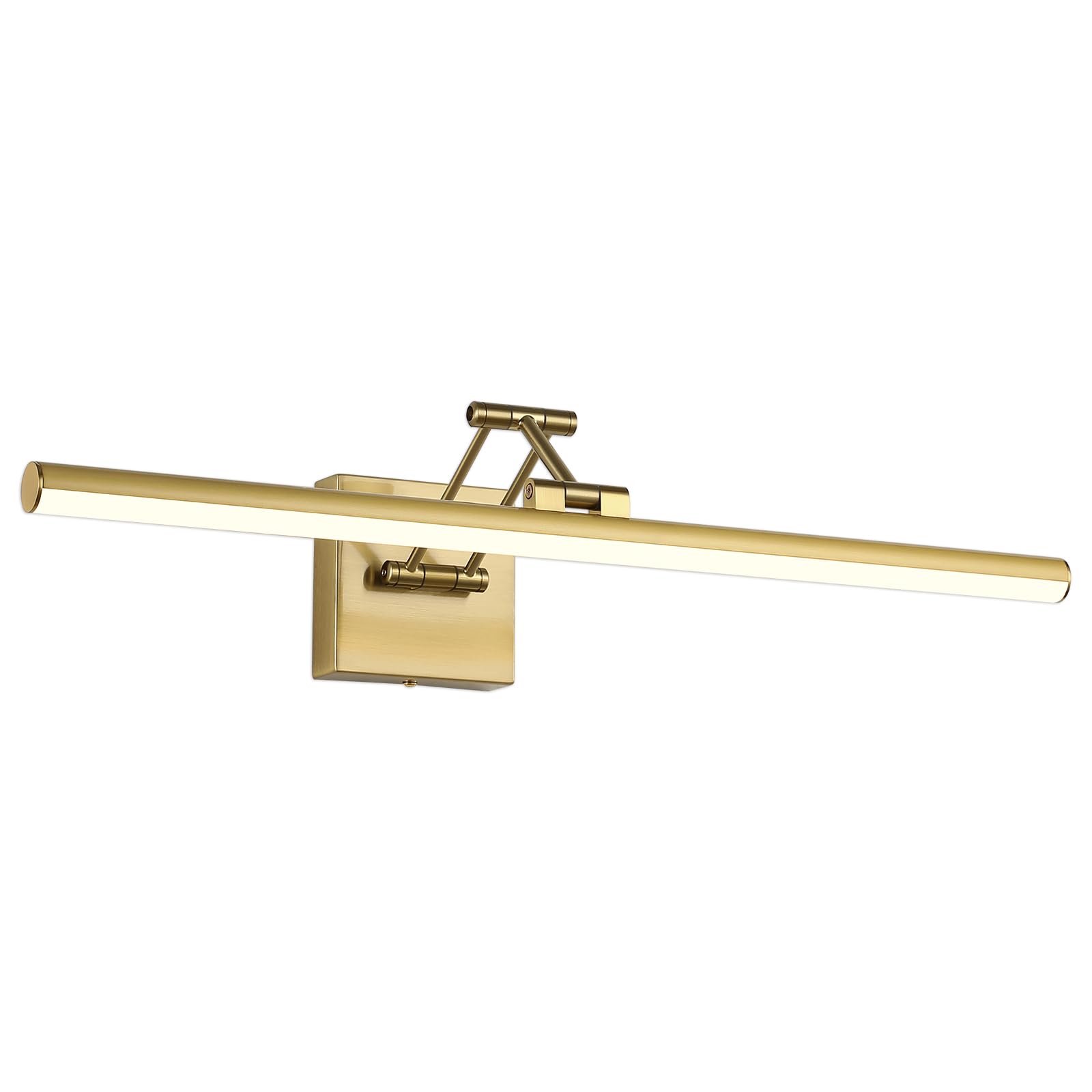 Joossnwell Hard-Wired Picture Light for Wall Brass Art Lighting Dimmable Gallery Light 23.39 inch Picture Frame Light with Adjustable Swing Arm for Painting Library Display Artwork Museum Warm White