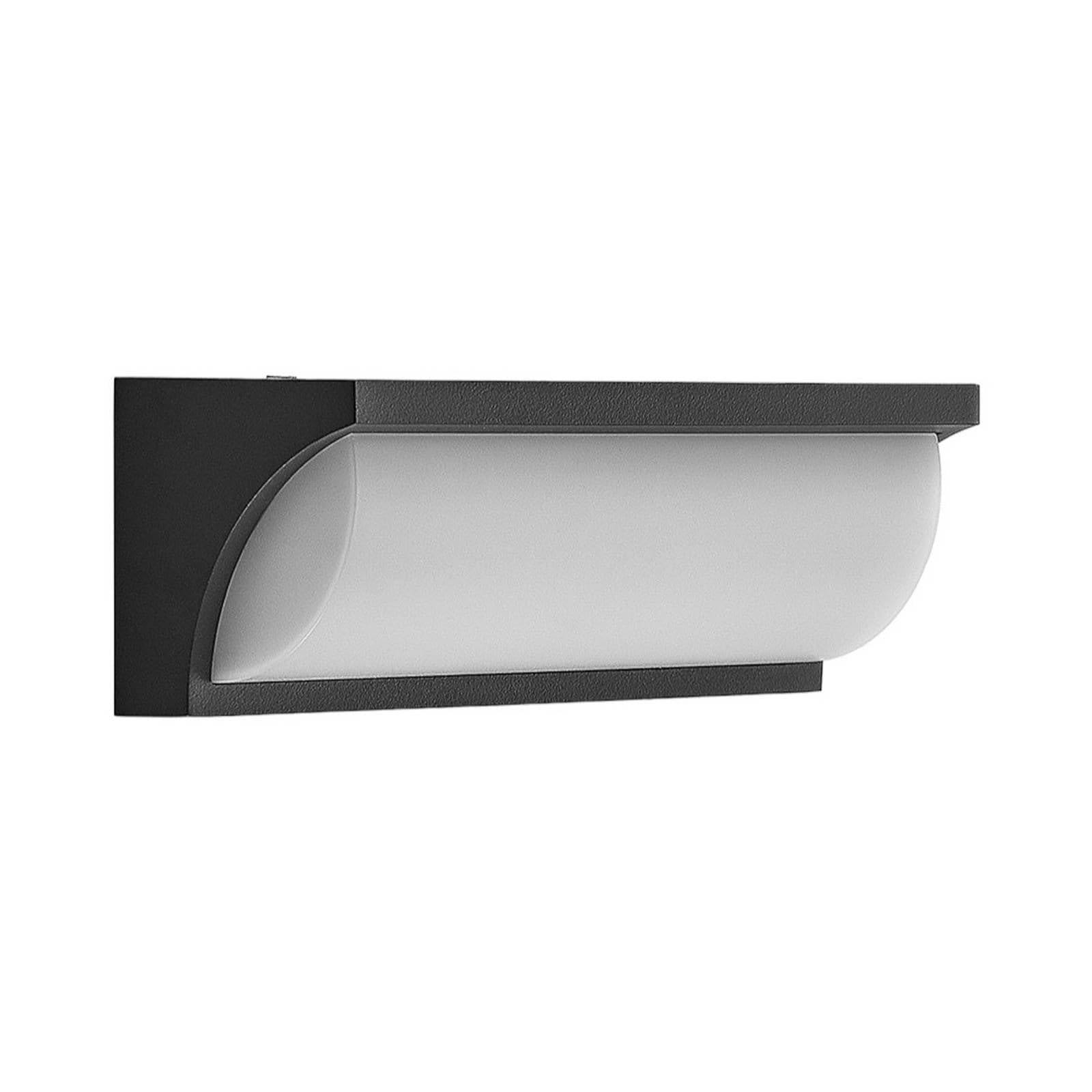 Lucande LED Outdoor Wall Light Aune (Modern) in Black Made of Aluminium (1 Light Source,) from wall lamp for Exterior/Interior Walls, House Terrace und Balcony