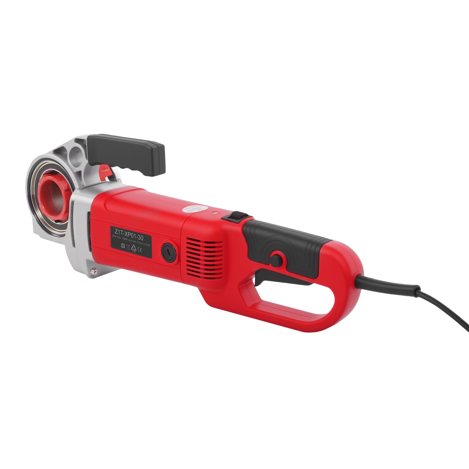 Elektryczna gwintownica 2000 W, 22 obr./min, przenośna nawlekacz do rur z 4 głowicami tnącymi (1-1/4", 1", 3/4", 1/2"), zestaw do gwintowników do rur metalowych i z tworzywa sztucznego do 42 mm
