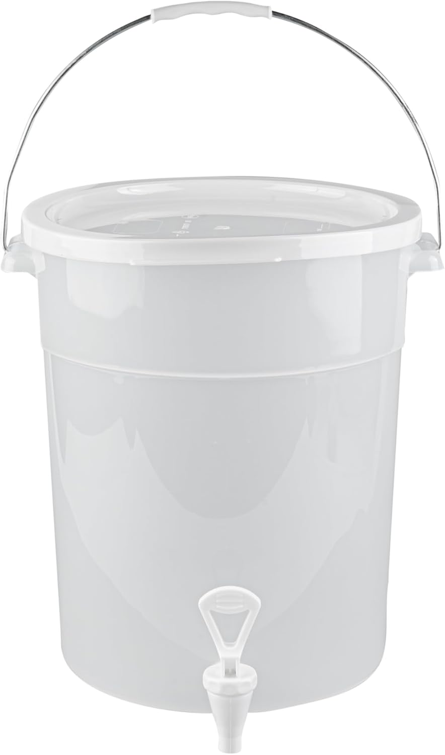 Restaurantware-Bev Tek 6 Gal Beverage Dispenser, 1 Dishwashable Juice Dispenser - Bases Sold Separately, Decals Included, Clear Plastic, Freezable, Serve Cold Beverages