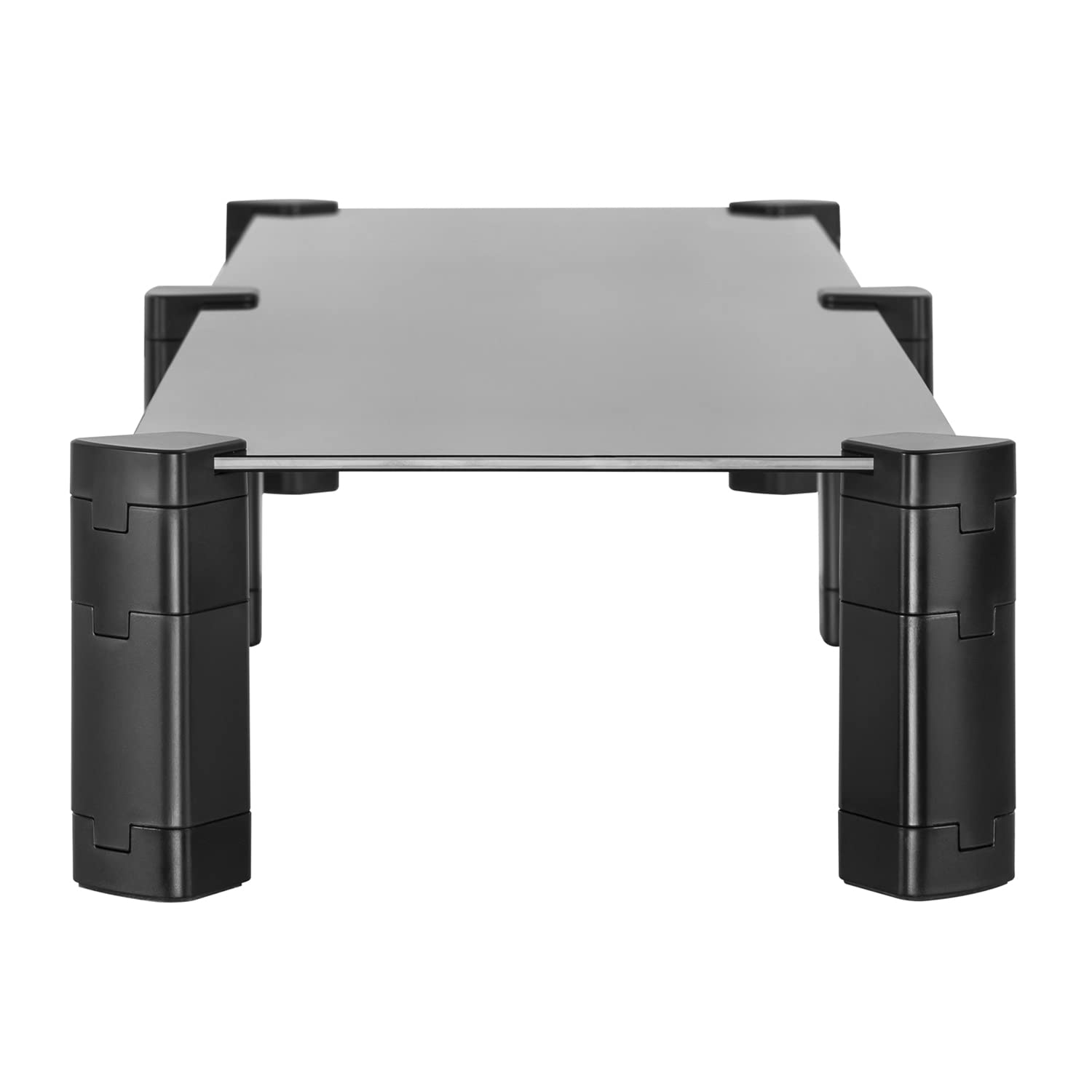 Maclean MC-936 Supporto per due monitor Rialzo, max. 20 kg, vetro temperato, (1029x285x127 mm), Altezza regolabile a 4 Livelli