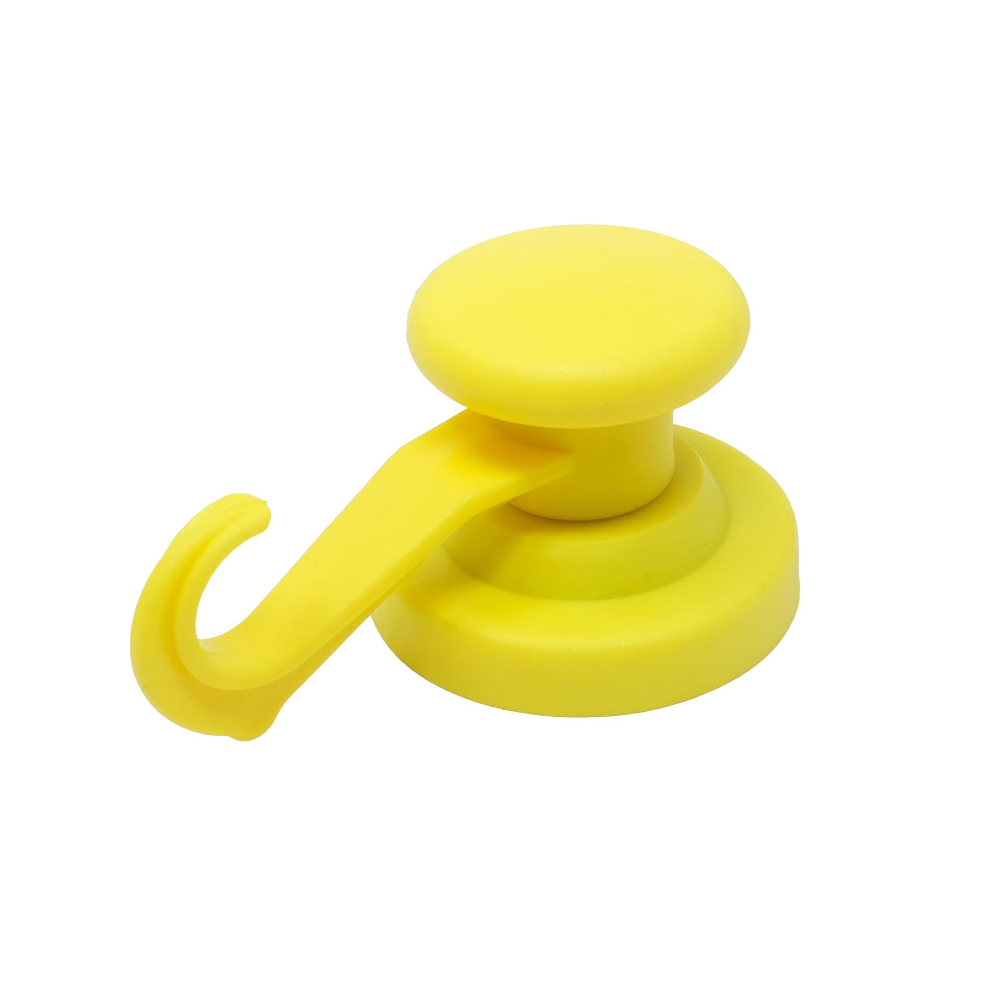 Magnet Expert 43mm Diámetro De Goma Recubierto De Imán De Neodimio Con Gancho Giratorio-amarillo (paquete De 10)
