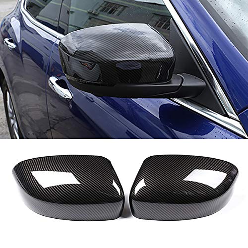 Yoctm Black Hard Carbon Fiber Rearview Side Mirror Cover Trimfor Maserati Levante 2016-2019 Exterior Decoration Body Kit Accessories (2Pcs/ Pack) (For Maserati Levante) #TOP18