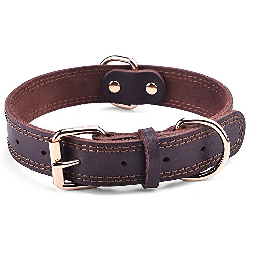 Dog Collar Genuine Leather Heavy...