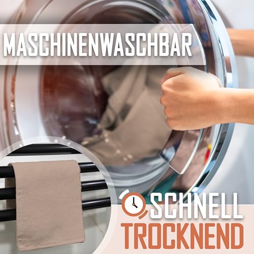 NatureMark 10er Set Frottee Waschlappen – 100% Baumwolle, weich & saugfähig – 30×30 cm, Sand/Beige
