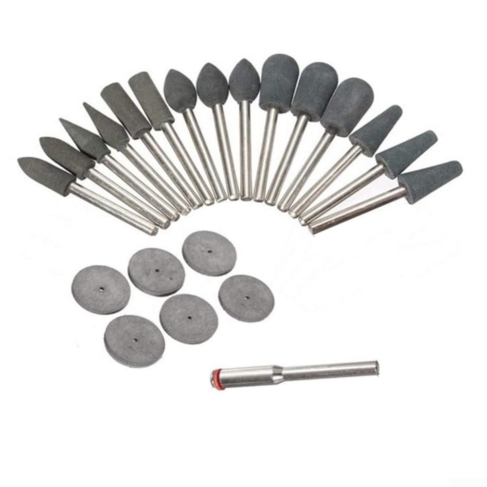 Set di 22 dischi in gomma per smerigliatura e utensili rotanti, accessori per lucidatura e sbavatura multi materiale per pietra, metallo, vetro, adatto per elettrici