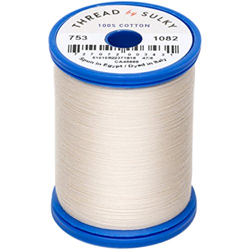 Hilo Sulky Cotton & Steel 50wt, 660 yardas, color Ecru