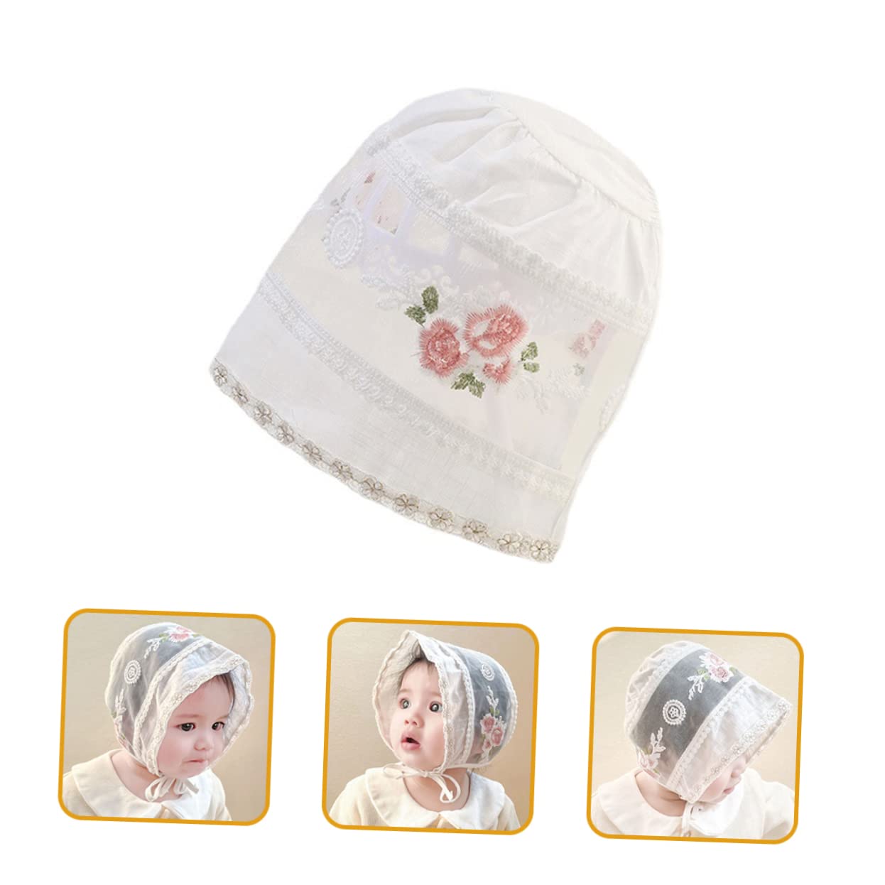 VANZACK Sombrero de Sol para Protección UV Gorro para Bebés y Accesorio Fotográfico para Niñas Vintage y Transpirable para Ocasiones Especiales