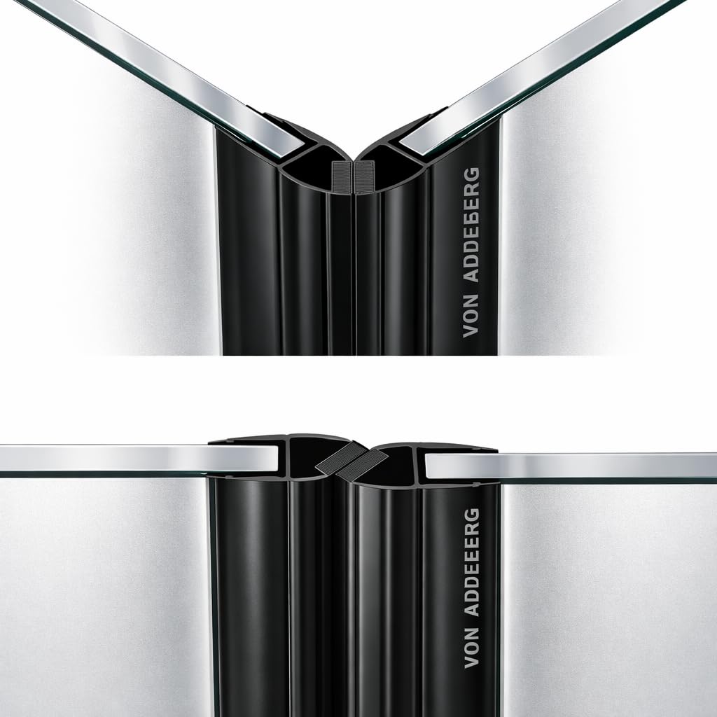 2 Magnetische Duschdichtungen Schwarz 90 Grad I Für Glasstärken 6 bis 8 mm. Längen 180 bis 200 cm (180 cm)