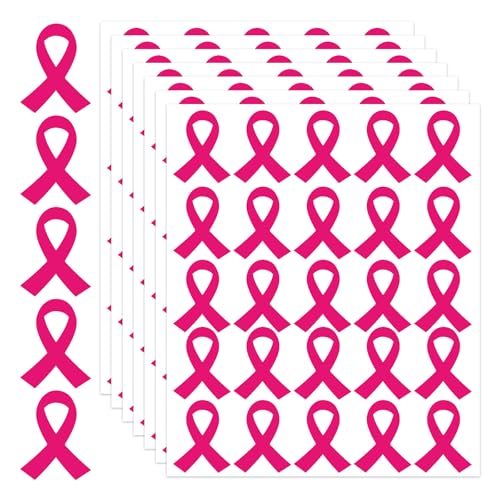 JULMELON 500Pcs Breast Cancer Awareness Stickers Pink Ribbon Bulk Labels