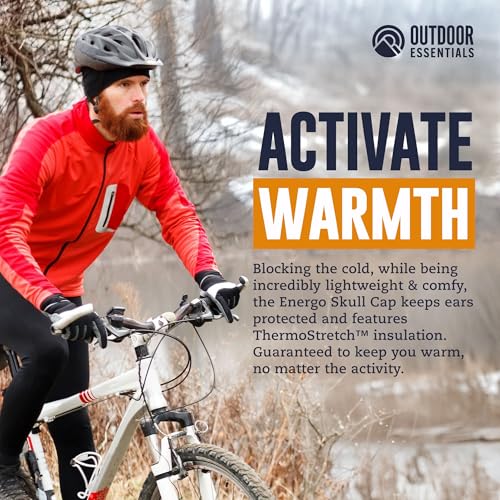 Image of OutdoorEssentials Skull Cap Helmet Liner for Men - Winter Beanie Hat for Running, Skiing, Cycling - Ultimate Thermal Retention & Performance Moisture Wicking - Fits Under Helmets