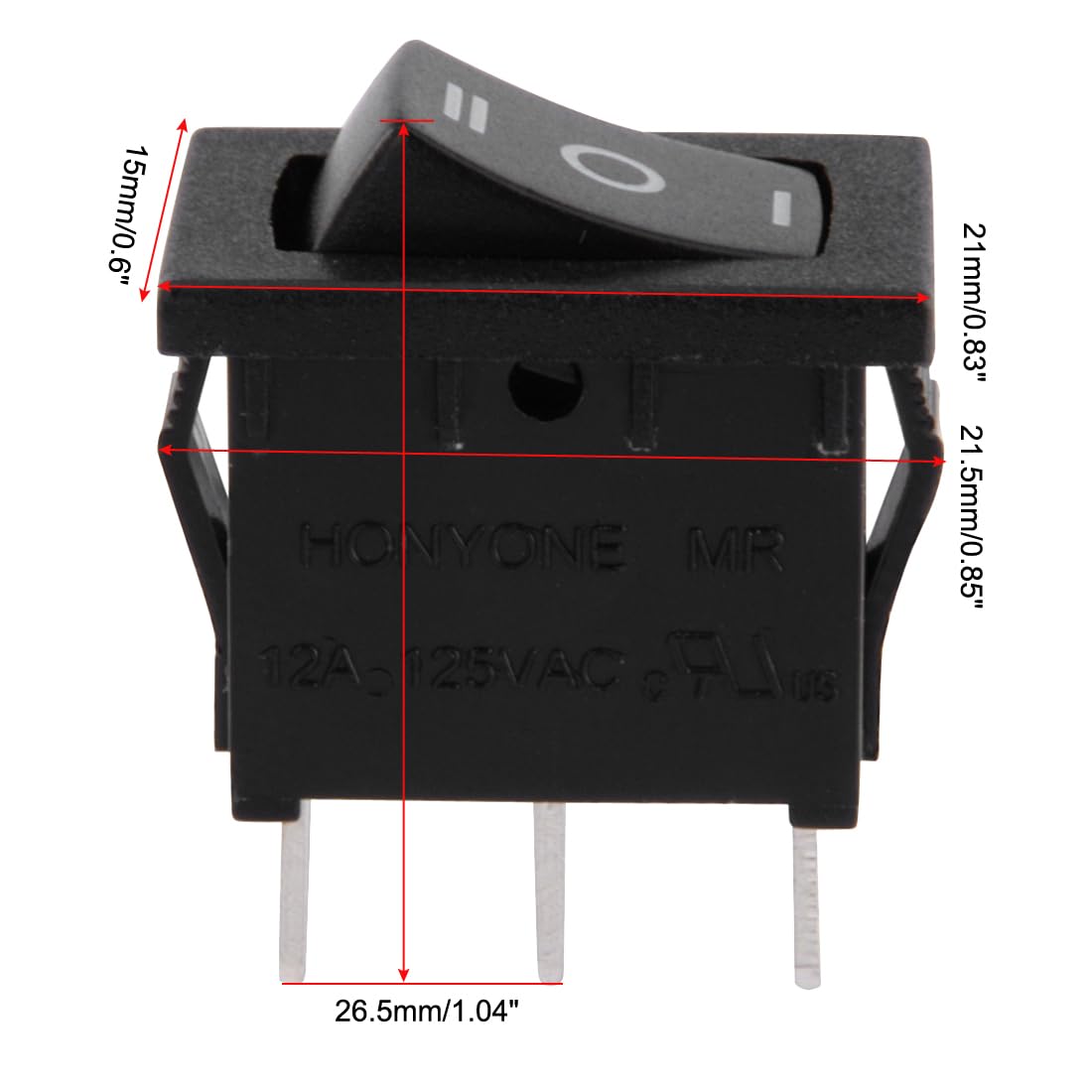 Sourcingmap SPDT 3P 3 Position On-Off-On Toggle Wiring Boat Rocker Switch  Black AC 125V/12A 250V/10A : Amazon.co.uk: DIY & Tools