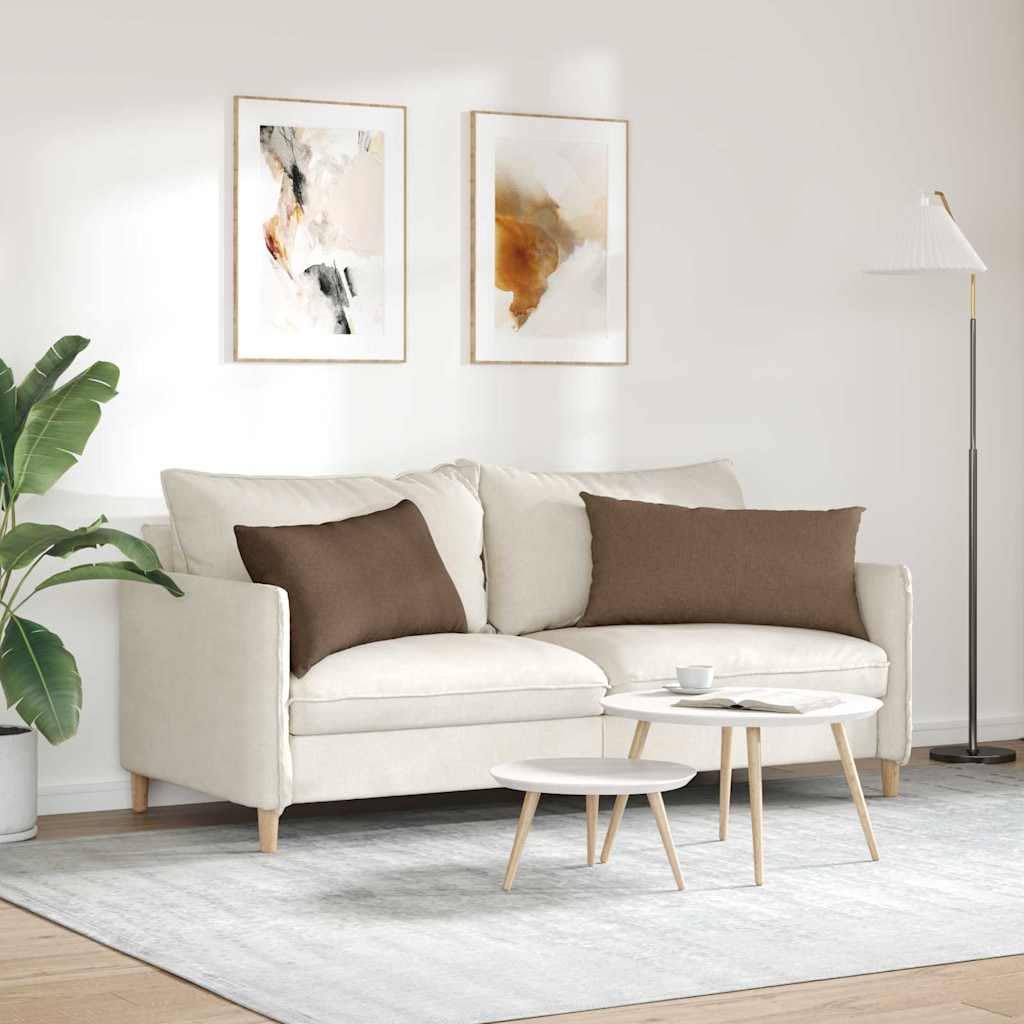 Cojín de sofá 2 piezas, marrón, 80 x 40 cm, relleno de poliéster, fundas extraíbles para salón, dormitorio