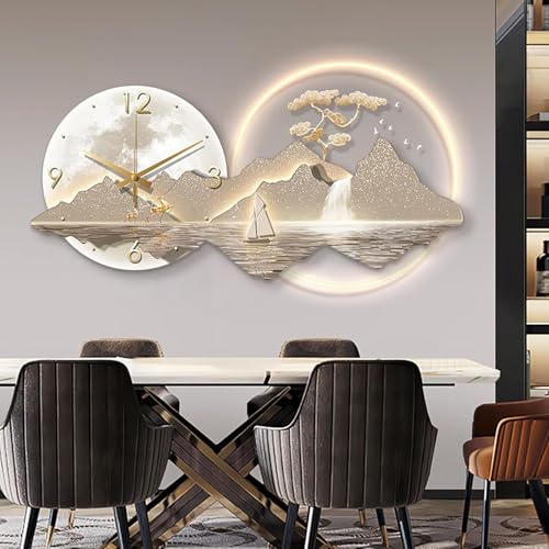 Horloge murale 3D LED silencieuse pour illuminer un salon sombre