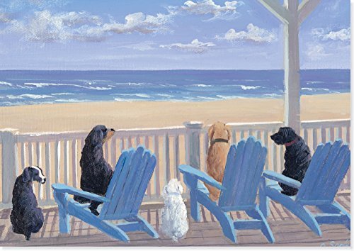 Dogs In Deck Chairs Note Cards (Boxed Cards, Stationery) by Peter Pauper Press (2010-08-01)