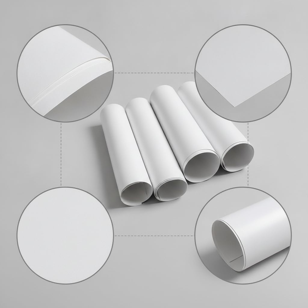 JISADER - Papel de cartulina blanco, cartulina de superficie grande, papel de cartón de 43 x 31 pulgadas, cartón blanco de tamaño especial, 250 g, 10 hojas, 60 x 90 cm, grosor 0,34 mm