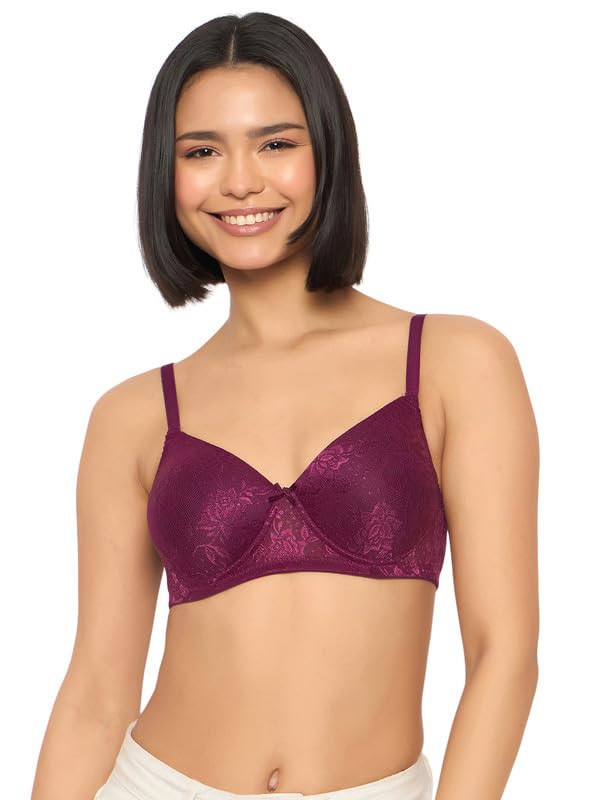 Image of Clovia Women's Lace Padded Non-Wired Bra