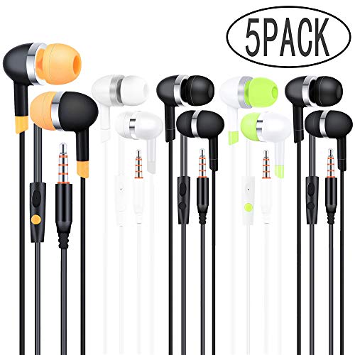 YFSFQS Earbuds Headphones with Microphone Stereo Earbuds Bass Earphones with Mic 3.5mm Plug