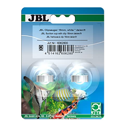 JBL Clipsauger, Halterung für Objekte mit 16 mm Durchmesser, Aus Gummi, Inkl. 2 Saugern und 2 Clips, Transparent/Weiß