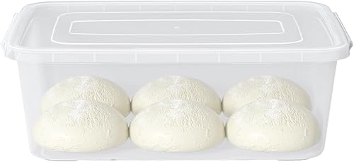 Miniatura 2 de Paquete de 4 cajas de prueba de masa transparente de 14 L, contenedor de almacenamiento de pizza para alimentos