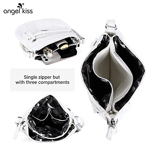 Image of Angelkiss Small Womens Crossbody Bag Leather Shoulder Purse for Women Hobo Bag with Adjustable Shoulder Strap