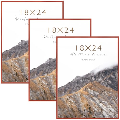 Frametory 18x24 Red Aluminum Picture Frame Acrylic Cover 3 Pack