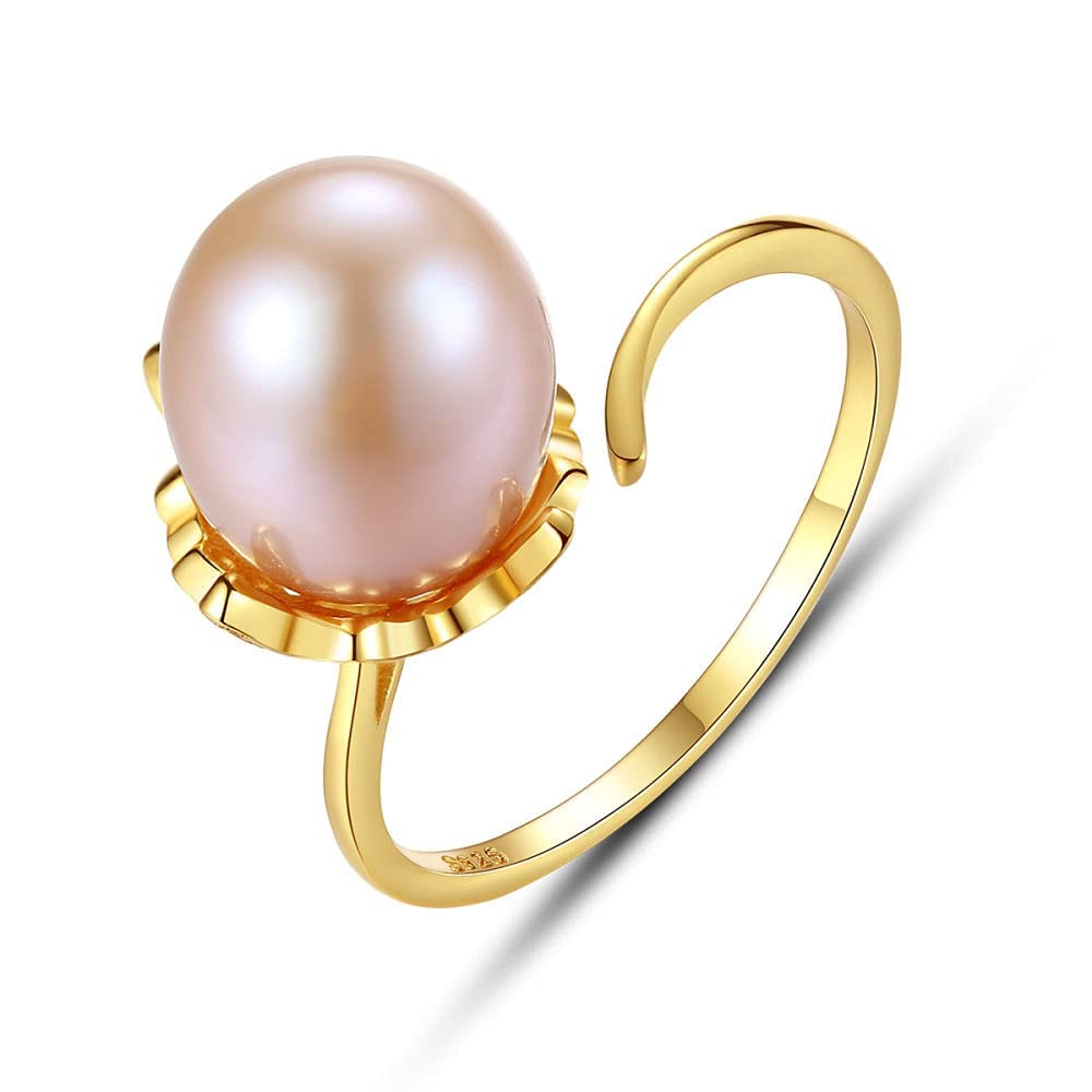 Bague anneau joint perles d'eau douce violette S925 cadeau idéal dames - 6