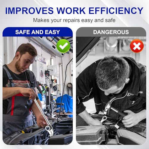 BULLTOOLS Wrench Extender Tool Bar, Extra-Long 15 Inch Wrench Extension for Maximum Leverage Universal Extension Tool for Automotive Repair & Mechanics