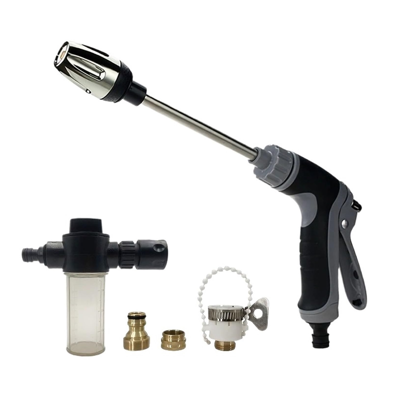 Pistolet d'arrosage avec embout multi-jets, Buse d'eau en plastique for nettoyeur haute pression, pulvérisation réglable for tuyau d'arrosage de lavage voiture