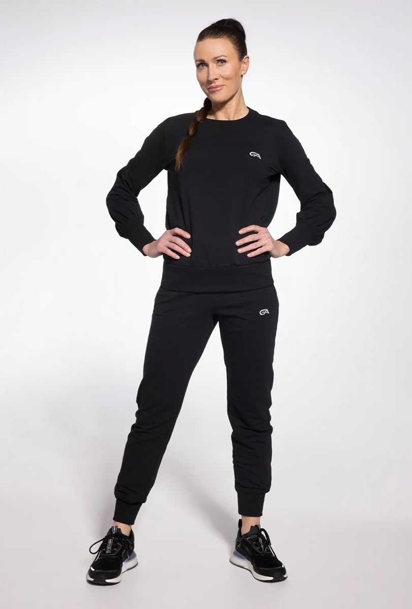 Gatta - Bluza Damska Dresowa Bawełniana - Sportowa Bluza bez Kaptura - Oddychająca, Miękka i Elastyczna - z Luźnymi Rękawami i Szerokimi Ściągaczami - Czarna - XL