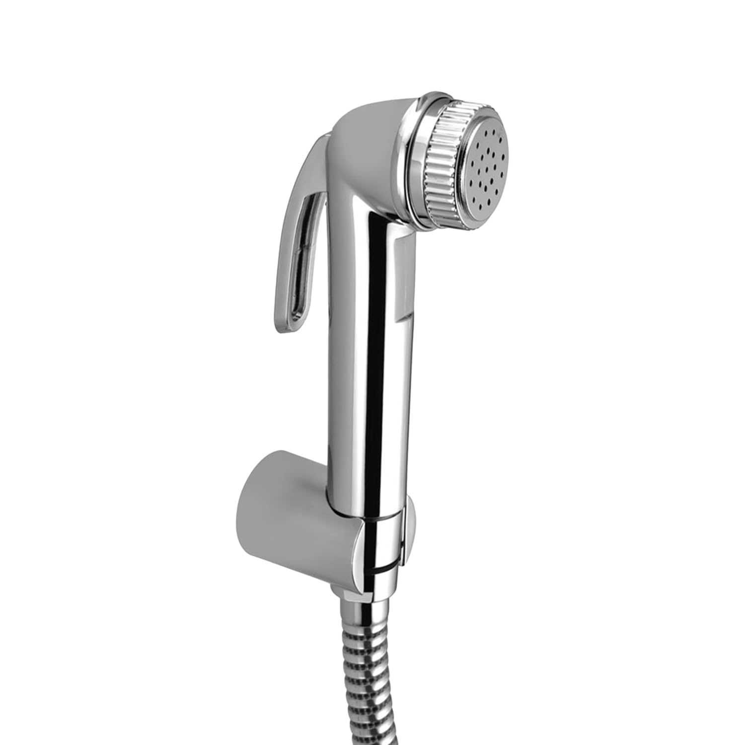 Jaquar Hand Shower (Health Faucet) with Wall Hook | ABS Body | 8mm Dia, 1 Meter Long Spirochrome Flex Tube | Durable Bathroom Spray - Chrome-image-3