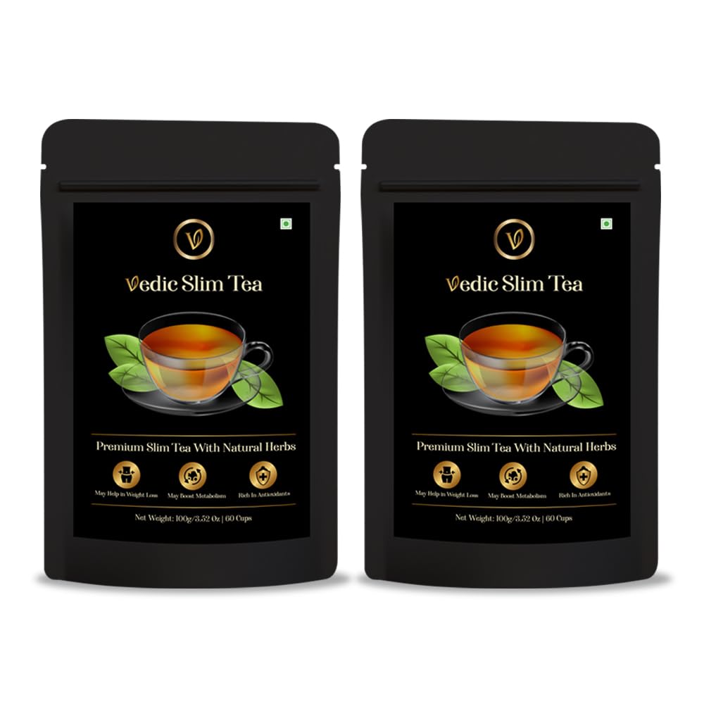 Baton Vedic Slimming Green Tea 100g | 18 Herbal Blend for Weight Management, Gut Health & Body Cleanse | Natural Detox Infusion | No Added Sugar | Daily Wellness Drink for Men & Women | Pack of 2