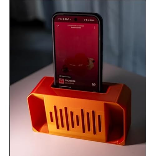 3D Printed Passive Phone Amplifier Orange
