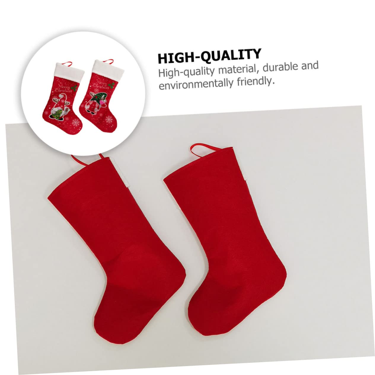 Cabilock 8 Sätze Weihnachtsstrumpf-geschenktüte Baum Weihnachten Weihnachtsstrumpf Mit Füßen Mann Girlande Plüsch Ornamente Dekorationen Hängende Geschenksocken Rot Vliessocken 2 Stück * 8