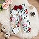 Saeevima Kleinkind Baby Mädchen Kleidung 2pcs Set Einfarbig Langarm Body Strampler Top Rüschen Elastische Taille Blumen Lange Hosen Stretch Stirnband Mädchen Outfits (Weinrot 1, 3-6 Months)