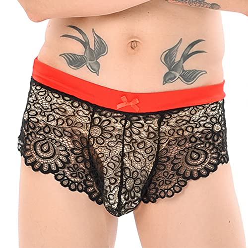 YiZYiF Mens Adult Frilly Lace Ruffled Crossdress Sissy Panties Maid Briefs Underwear Bloomers4