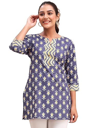 Image of feranoid Women Cotton Printed Short Kurti | Short Kurti for Women | Printed Cotton Kurti