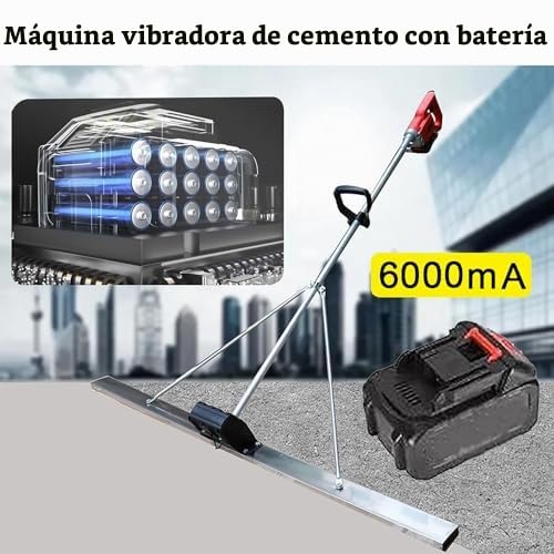 Herramienta vibradora de hormigón, kit de regla eléctrica inalámbrica, nivelador vibratorio de batería de litio para un acabado suave, 1,2 m de longitud