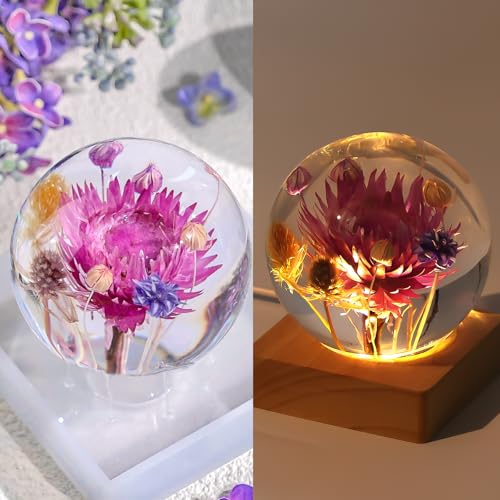 Image of LET'S RESIN 9 Pcs Sphere Silicone Molds for Resin, Upgraded Seamless 3D Sphere Resin Molds Silicone,Large Round Ball Epoxy Resin Molds for Flowers Preservation,Resin Casting, Soap, Candle