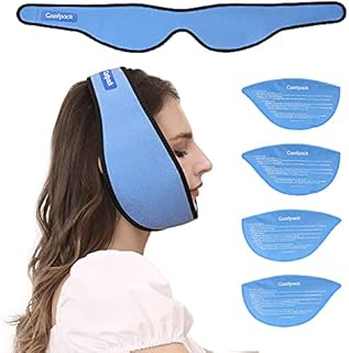 Comfpack Wisdom Teeth Ice Pack Head Wrap, Reusable Hot & Cold Therapy Face Ice Pack for Wisdom Teeth Surgery, TMJ, Chin, Oral Pain, Facial Surgery, Jaw Pain