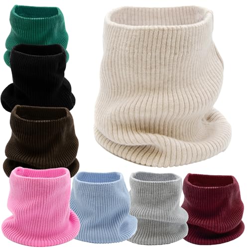 molti Damen Winter Schlauchschal, Loop Schal, Merinowolle, Stirnband oder Nackewärmer, Warm Winter für Damen Schal Halswäremer (Beige)